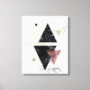 Metal Marble Geometric Design Canvas Print