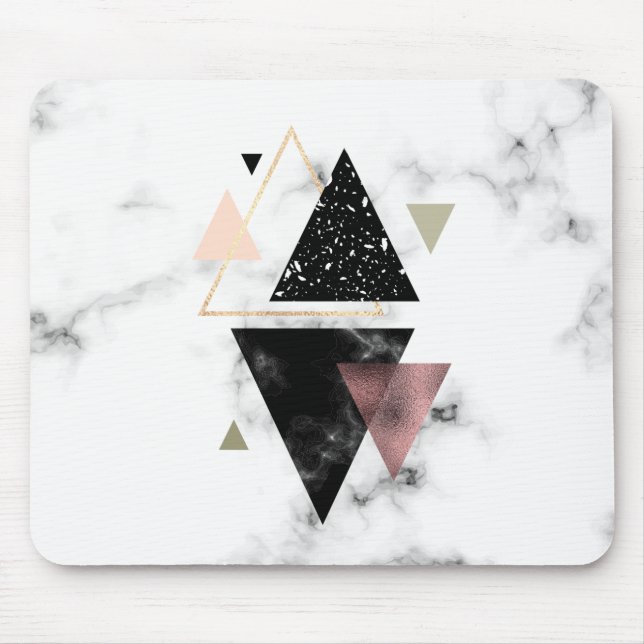 Metal Marble Geometric Design Mouse Mat (Front)