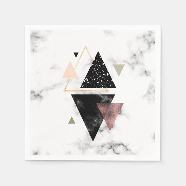 Metal Marble Geometric Design Napkin (Front)