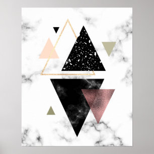 Metal Marble Geometric Design Poster