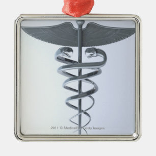 Metal medical caduceus metal tree decoration