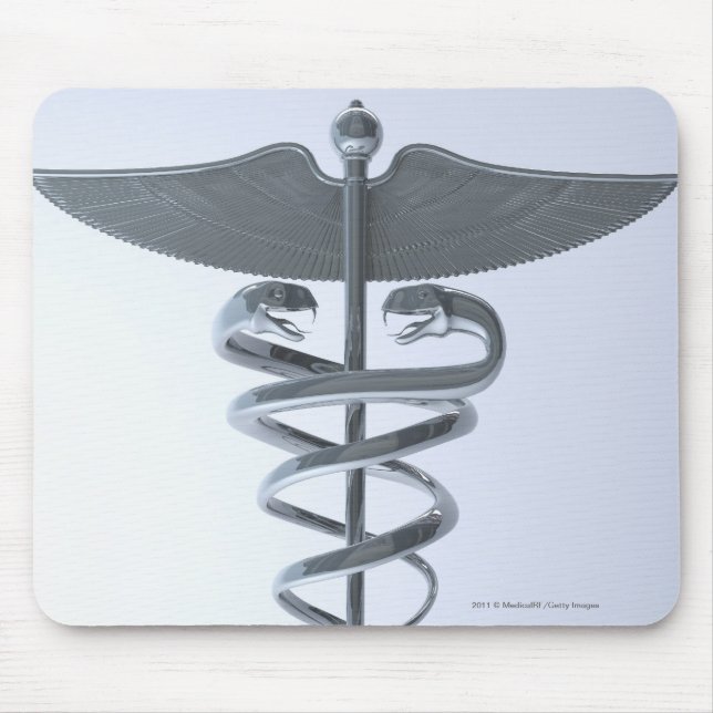 Metal medical caduceus mouse mat (Front)