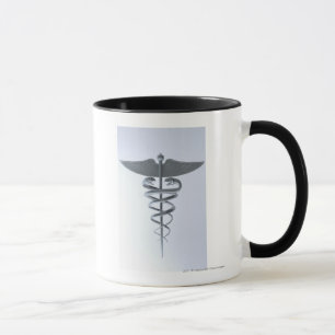 Metal medical caduceus mug