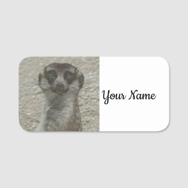 metal meerkat name tag (Front)