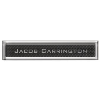Metal Mesh & Chrome Frame Nameplate