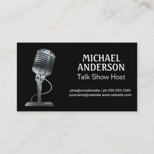 Metal Microphone   Podcast Business Card