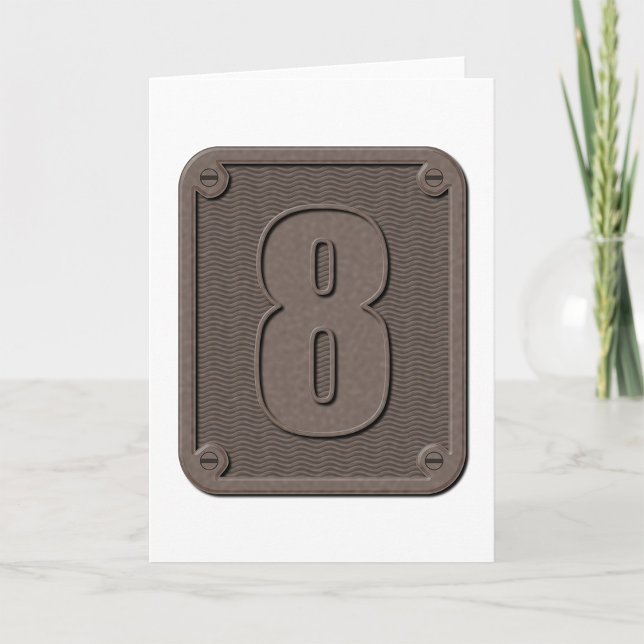 Metal Number Eight Greeting Cards (Creator Uploaded)