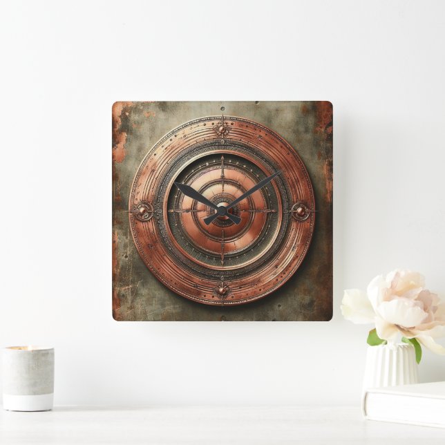 metal object  square wall clock (Home)