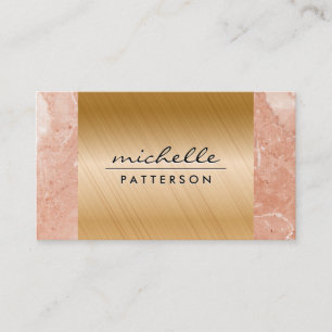 Metal   Orange Marble Trim Business Card