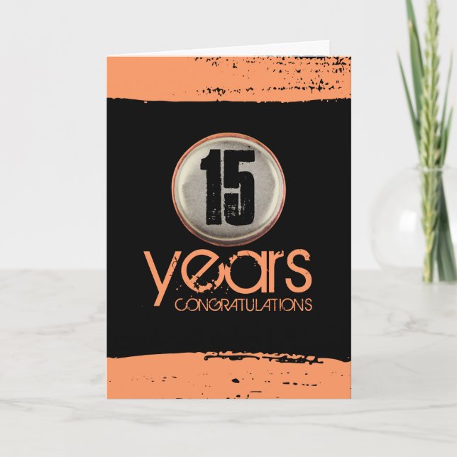 Metal paint universal employee anniversary card (Front)