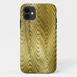 metal pattern design - thin golden waves iPhone 11 case