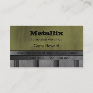 Metal Pipe Underground Business Card, Olive Green Card