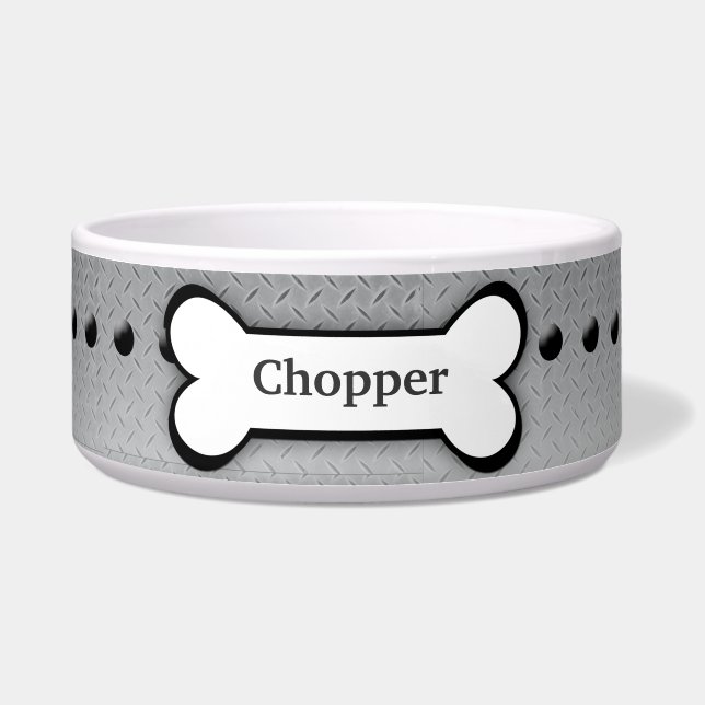Metal Plate Customised Pet Dog Food Bowl (Front)
