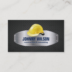 Metal Plate Safety Helmet Construction Renovation Business Card