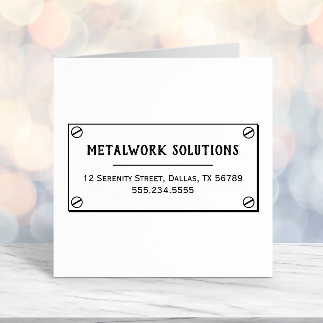 Metal Plate with Screws Business Address Self-inking Stamp (Creator Uploaded)