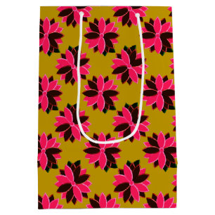 Metal Poinsettia Flowers-16-Pink-Red-GIFT BAG M