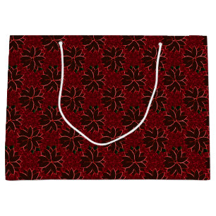 Metal Poinsettia Flowers-6-Red-GIFT BAG L