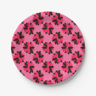 Metal Poinsettia Flowers-9-PINK-RED-PAPER PLATES
