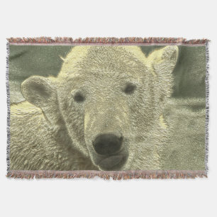 metal polar bear throw blanket
