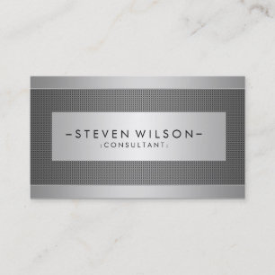 Metal Professional Modern Elegant Black Business Card