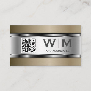 Metal   Qr Code   Monogram Business Card