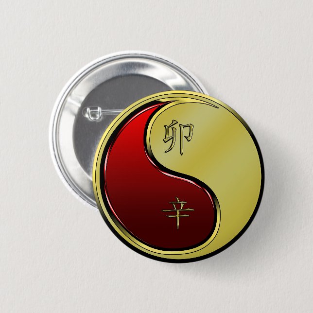 Metal Rabbit 6 Cm Round Badge (Front & Back)