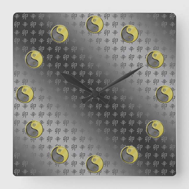 Metal Rabbit Square Wall Clock (Front)