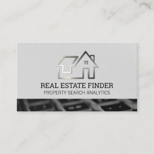 Metal Real Estate Logo   Keyboard Business Card
