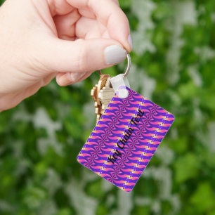 Metal Rectangle Keychain Black Colour Text