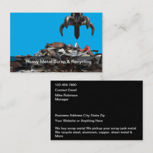 Metal Recycling And Junk Yard Business Cards