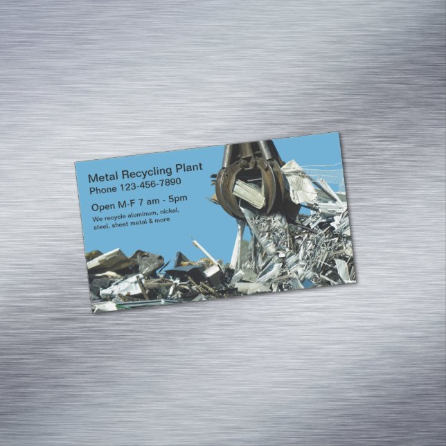Metal Recycling Plant Magnetic Business Card (In Situ)