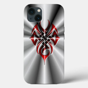 Metal: Red Tribal Steel iPhone 13 Case