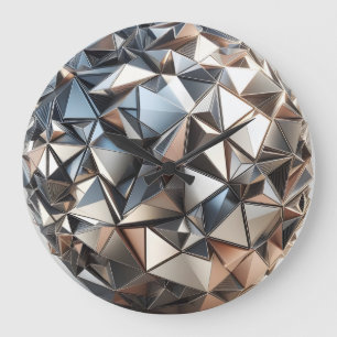 metal reflections design ball large clock