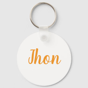 Metal ring keychain with name jhon