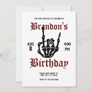 Metal Rock Birthday Invitation