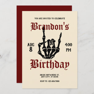 Metal Rock Birthday Invitation