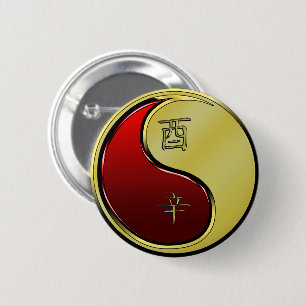 Metal Rooster 6 Cm Round Badge