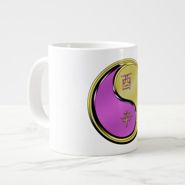 Metal Rooster Large Coffee Mug (Front Left)