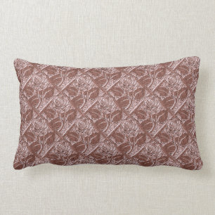 Metal Roses-14-Dusty Rose-Lumbar Throw Pillow