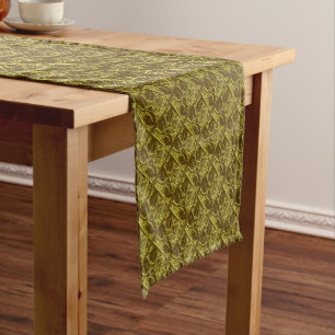 METAL ROSES 9-GREEN GOLD- TABLE RUNNER 14x72in