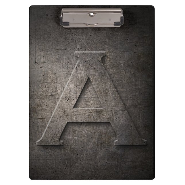 Metal Rustic A Monogram Clipboard (Front)