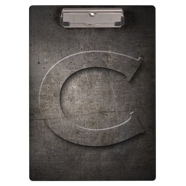 Metal Rustic C Monogram Clipboard (Front)