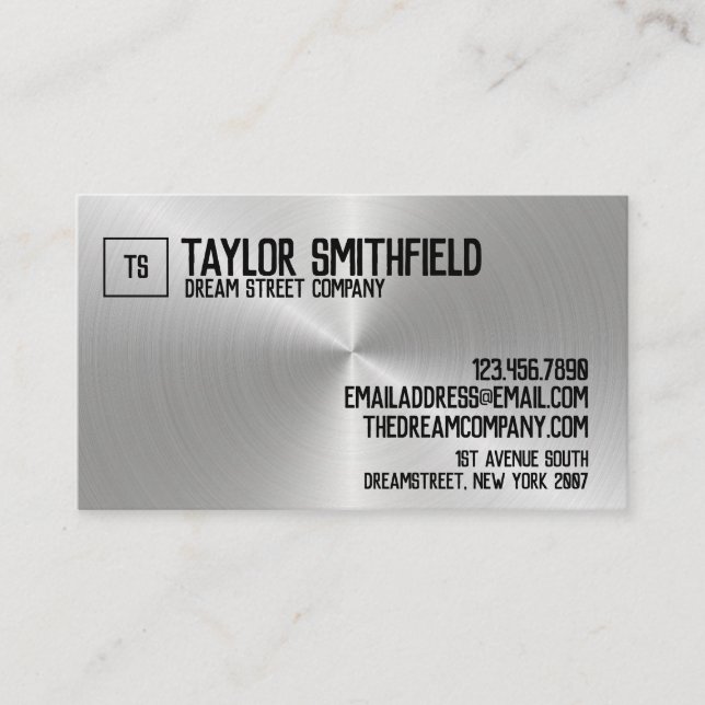 Metal Rustic Professional Business Card (Front)