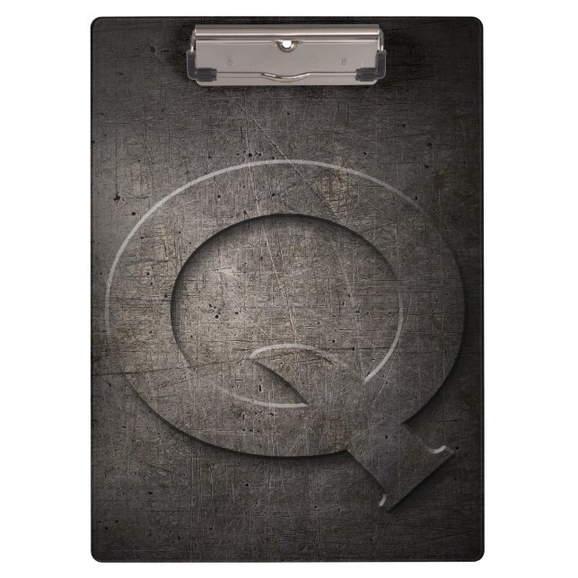 Metal Rustic Q Monogram Clipboard (Front)