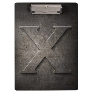 Metal Rustic X Monogram Clipboard