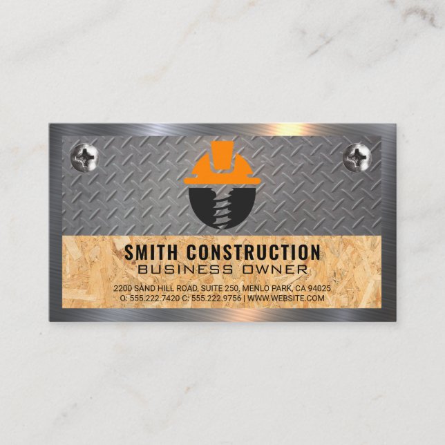 Metal Screws | Composite Wood | Construction Business Card (Front)