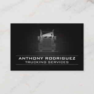 Metal Semi Truck Driver Logistics Business Card