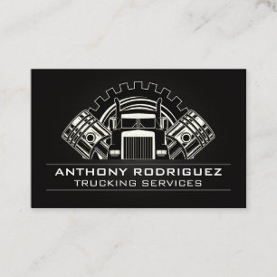Metal Semi Truck Driver Logistics Transport Business Card