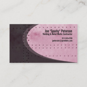 Metal Sheet Rivets Red Business Card
