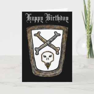Metal Shield Birthday Card